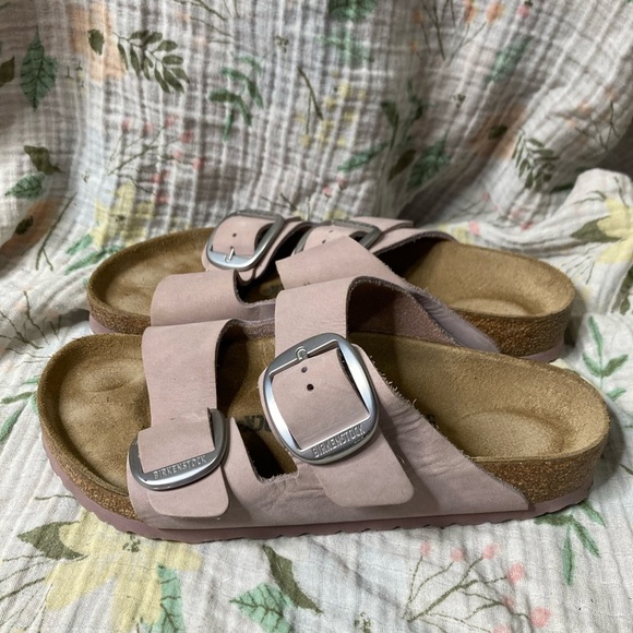 Birkenstock Big Buckle Light Pink Arizona Leather Sandals - Picture 2 of 6